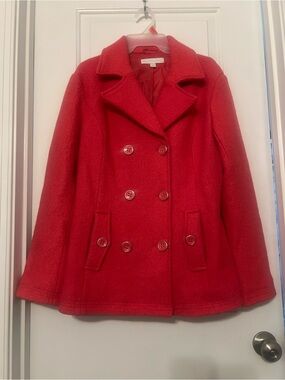 New York & Company Double-Breasted Wool Blend Peacoat | large